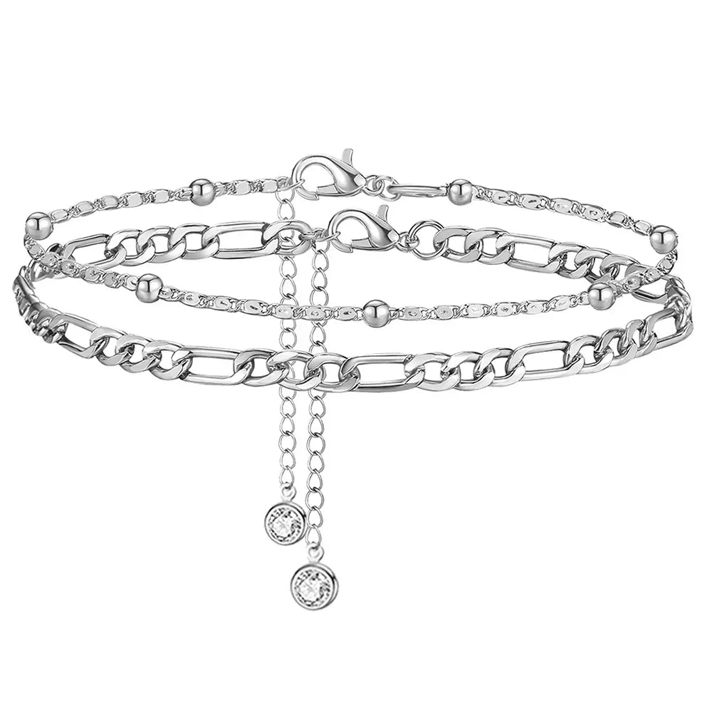 Chic Link Anklet & Bracelet Set