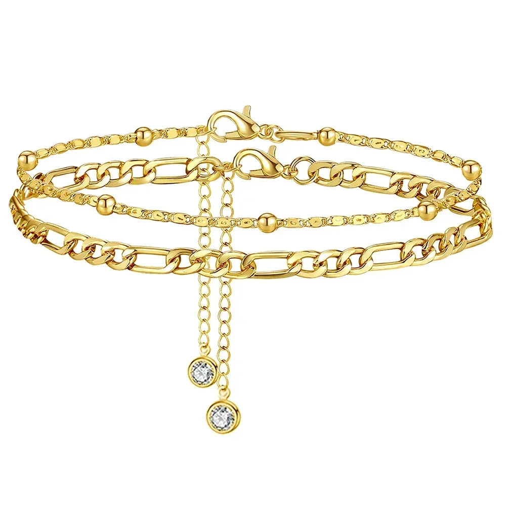 Chic Link Anklet & Bracelet Set