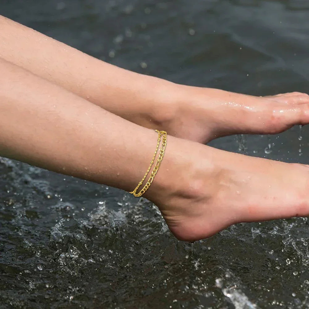 Chic Link Anklet & Bracelet Set